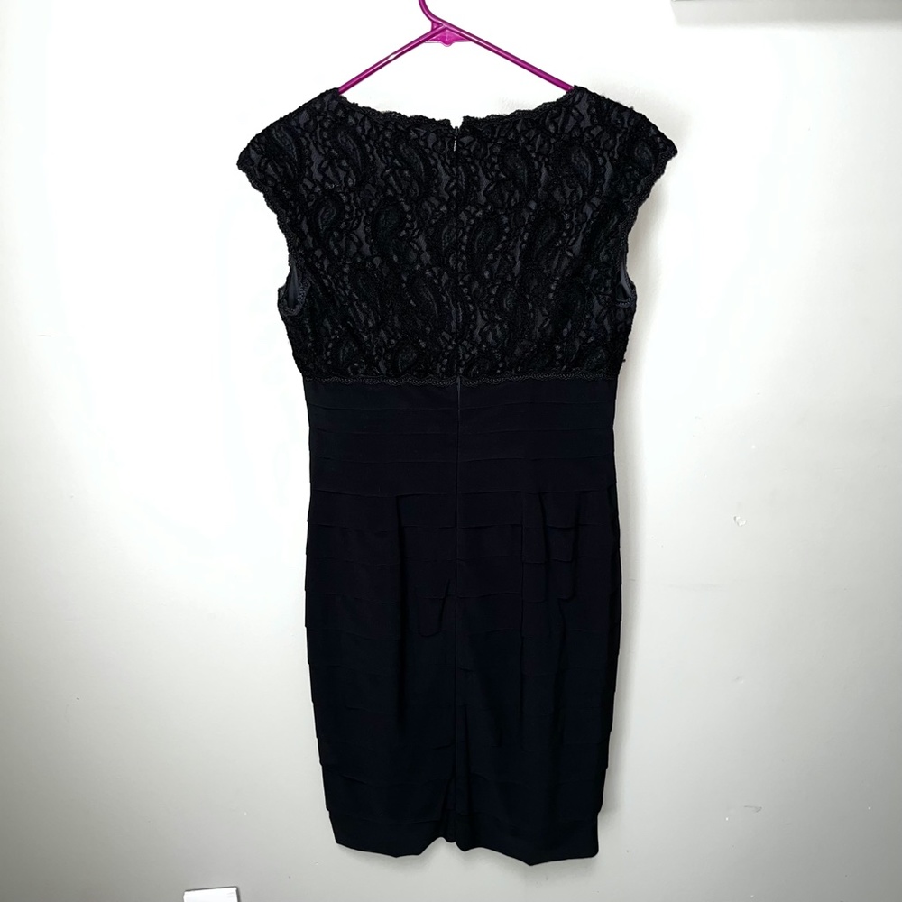 JONES WEAR Black Lace Tiered Dress/Size 4 - Picture 5 of 14